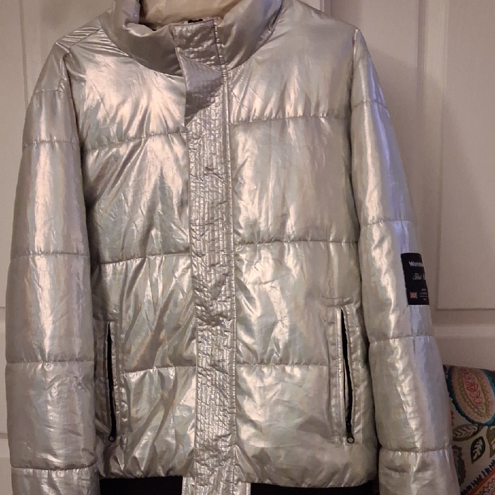 Forever 21 Silver Puffer Jacket - image 7